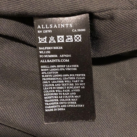 All Saints Balfern Leather Biker Jacket - Picture 13 of 13
